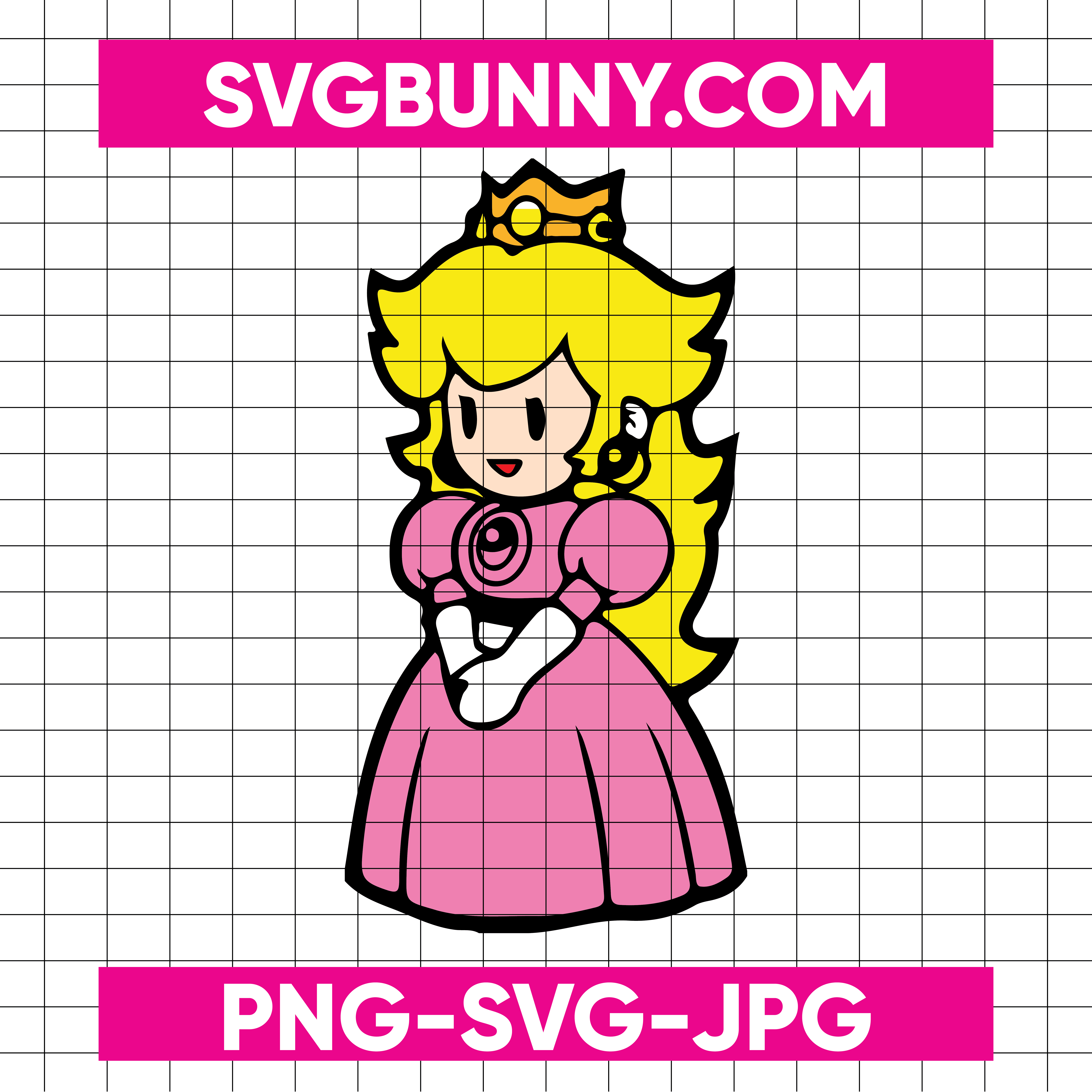 Birthday Girl Princess Peach SVG Image, Mario Princess SVG Download