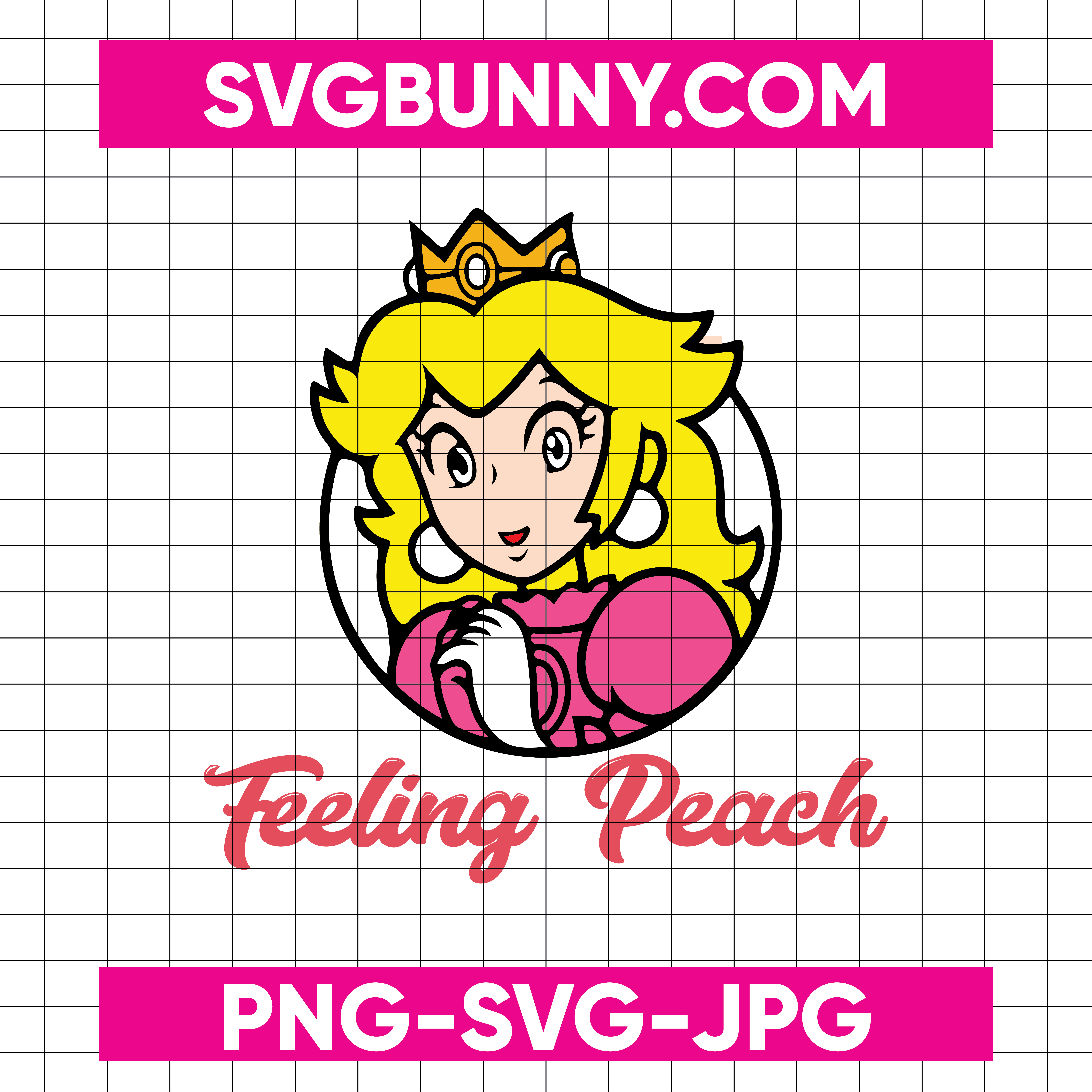 Feeling Peachy Princess Peach SVG Image, Super Mario Princess SVG File PNG