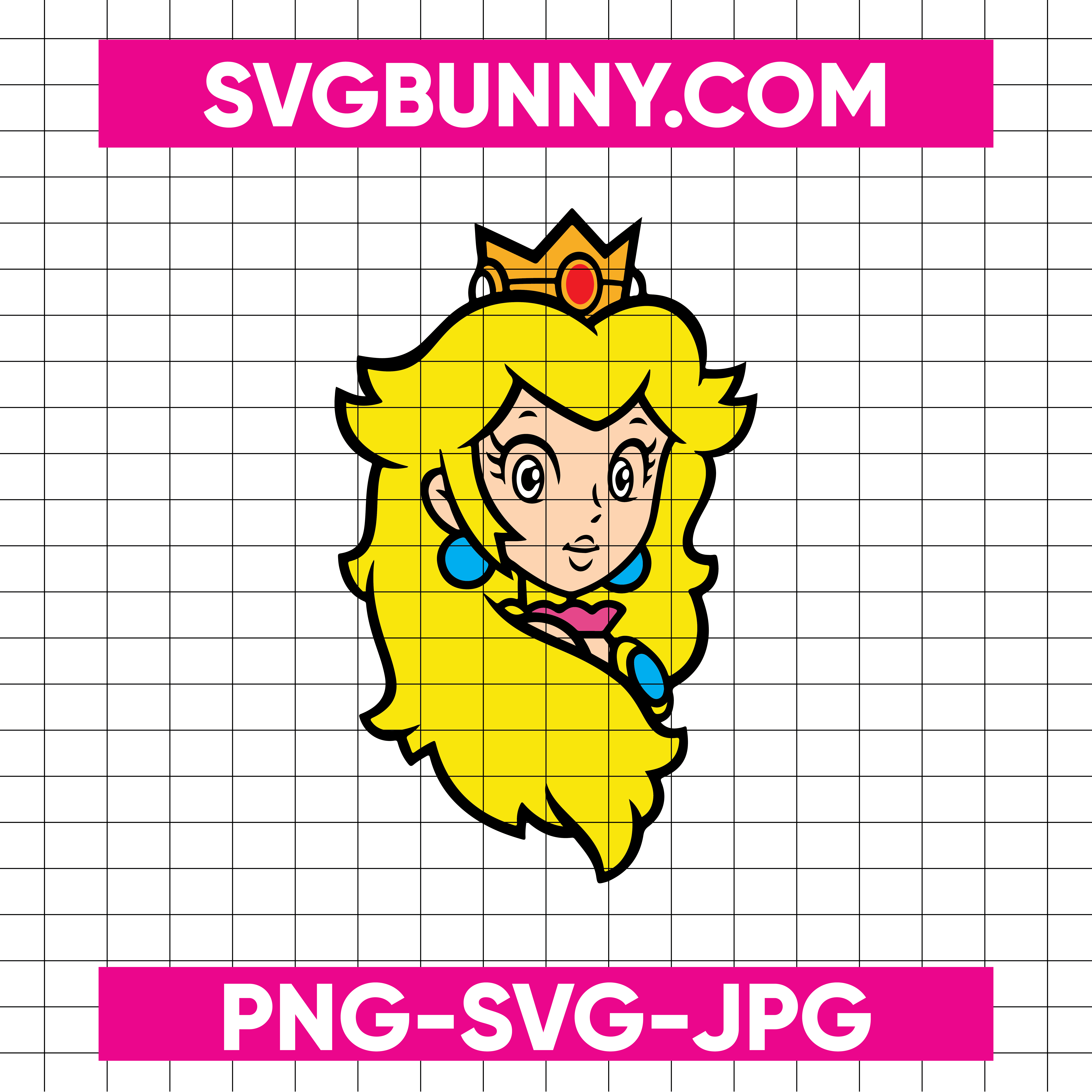 Princess Peach Mickey Ears SVG Download, Peach Toadstool SVG Files, The Super Mario