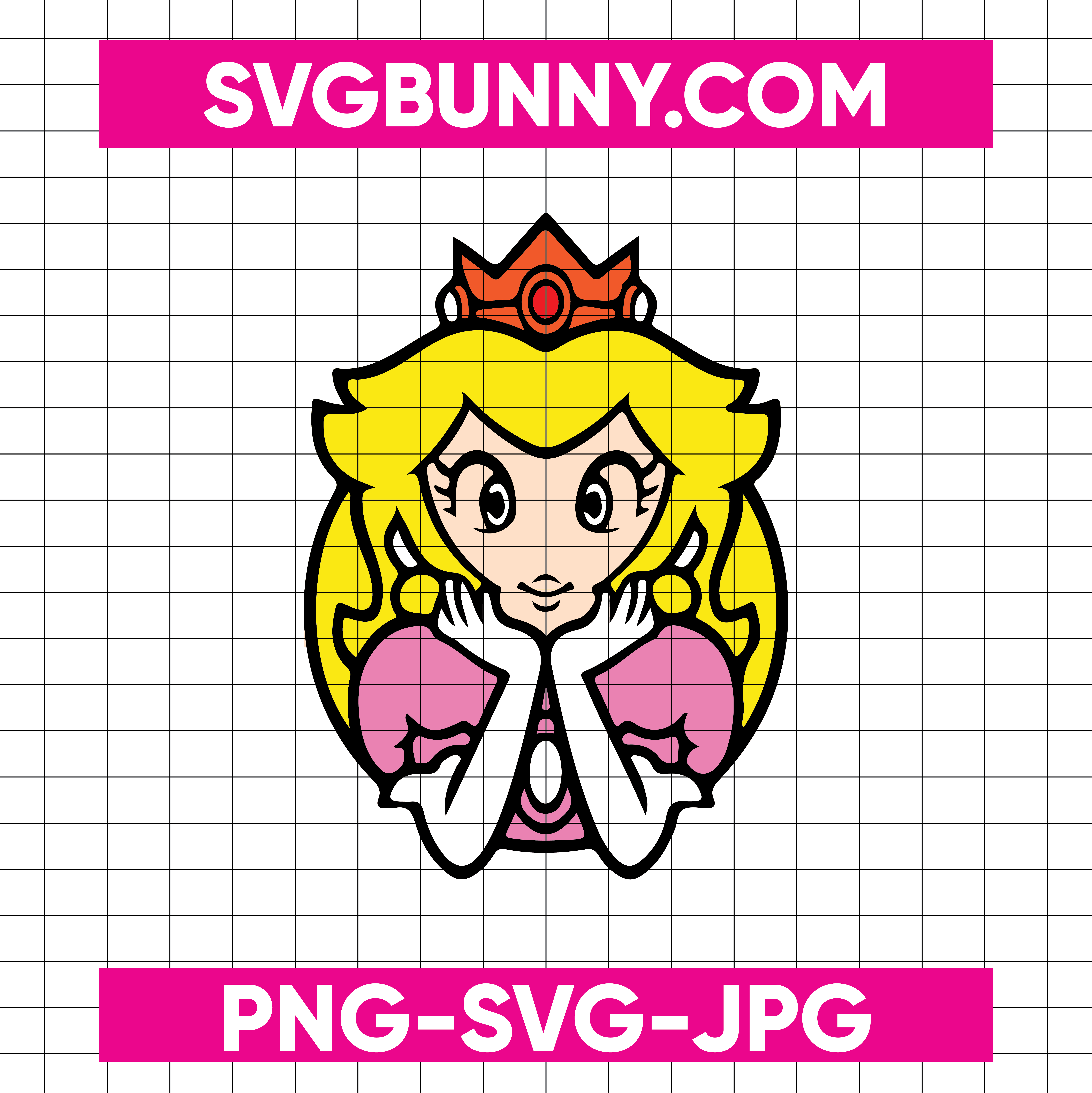 Princess Peach SVG Image Bundle, Princess Toadstool SVG Files, Princess Mario