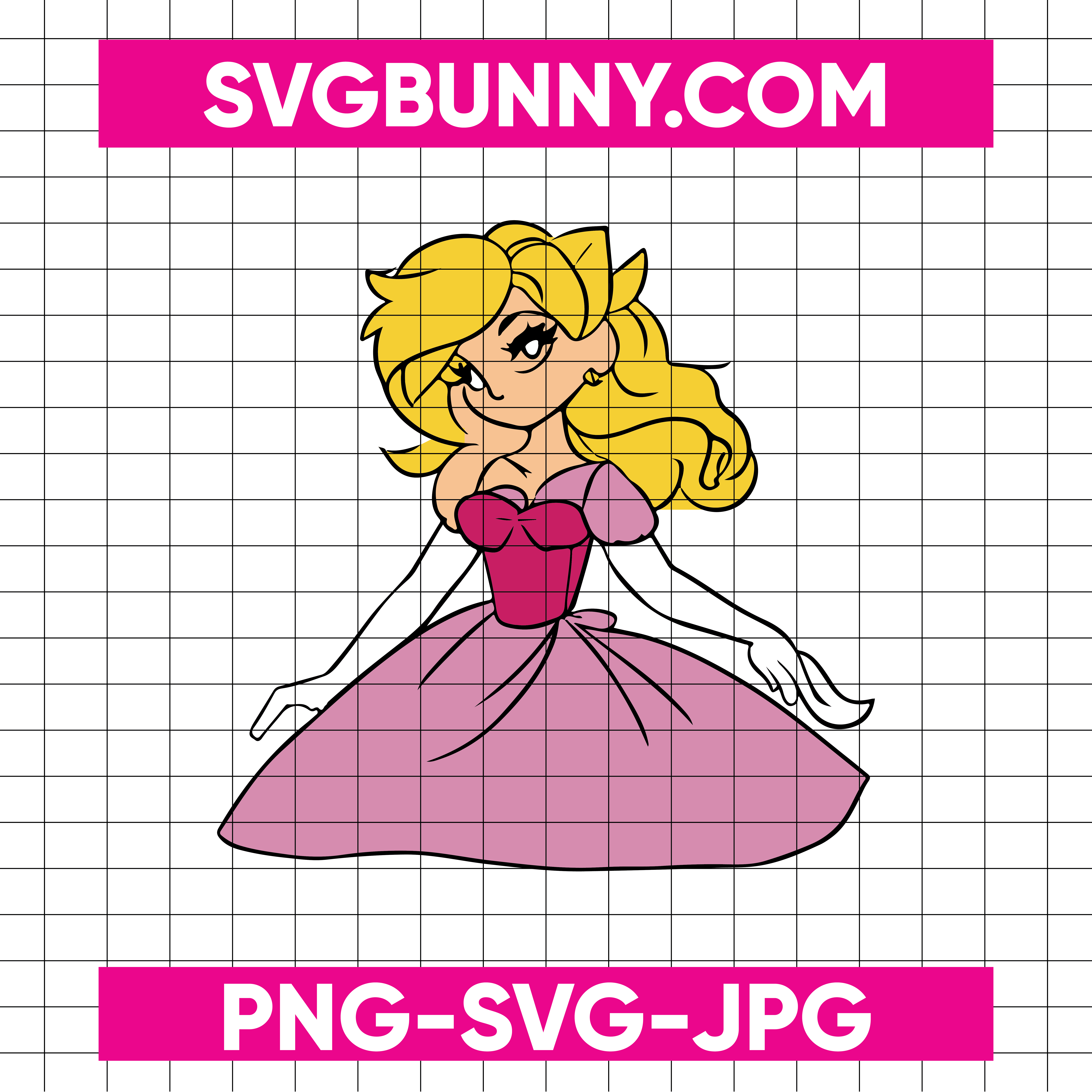 Princess Peach SVG, Super Mario Bros Movies Day SVG Files PNG