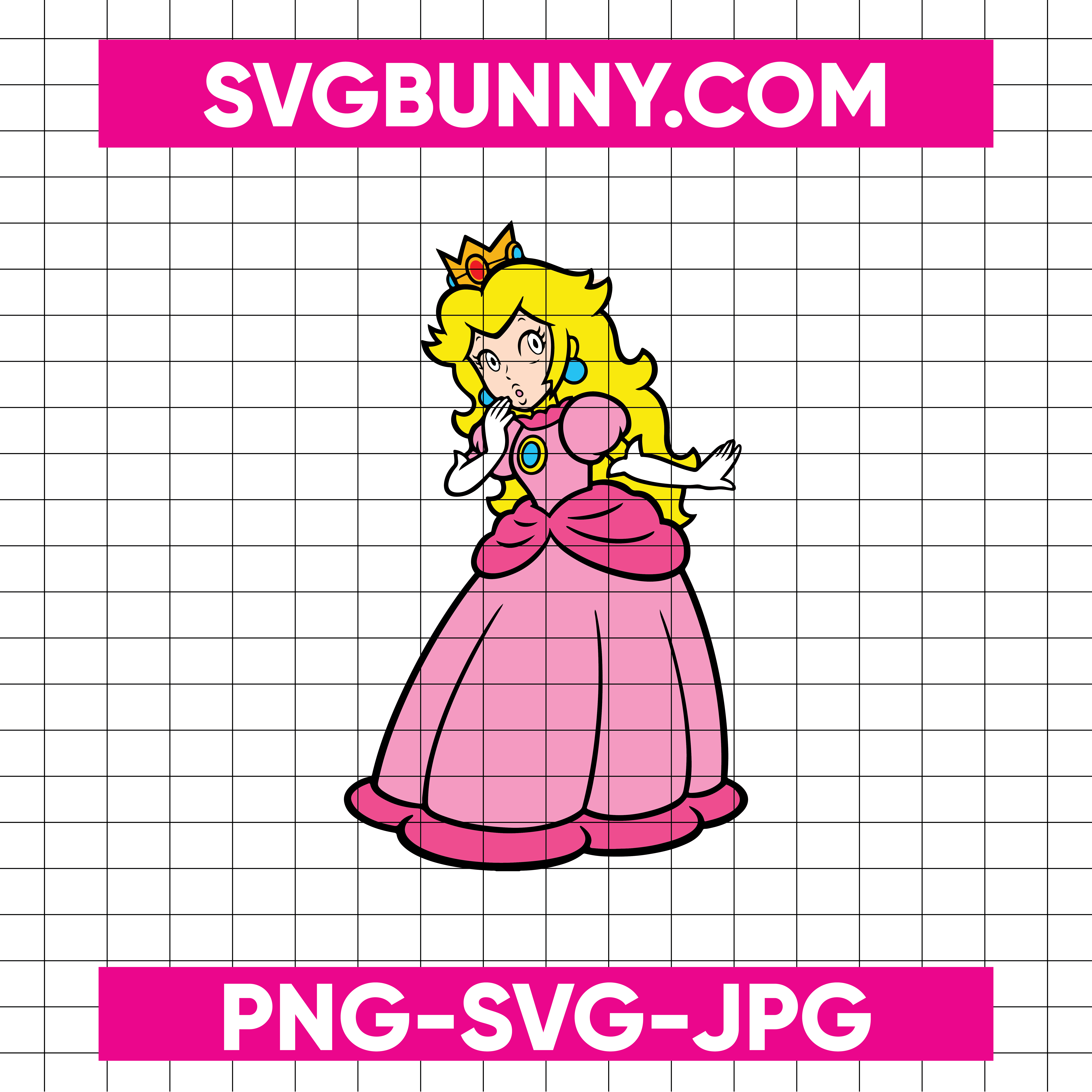Super Mario Daisy Peach Birdo Girl Power SVG, Girl Power Princess SVG