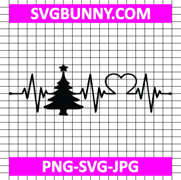 All In One Christmas Heartbeat SVG, DXF, PNG, EPS, JPG Bundle | Cute Winter Shirt Designs - Image 3