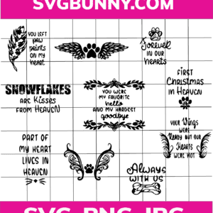 Pet Memorial SVG Bundle, DXF, PNG, EPS, JPG | Memorial Quotes | Dog Cat Memorial