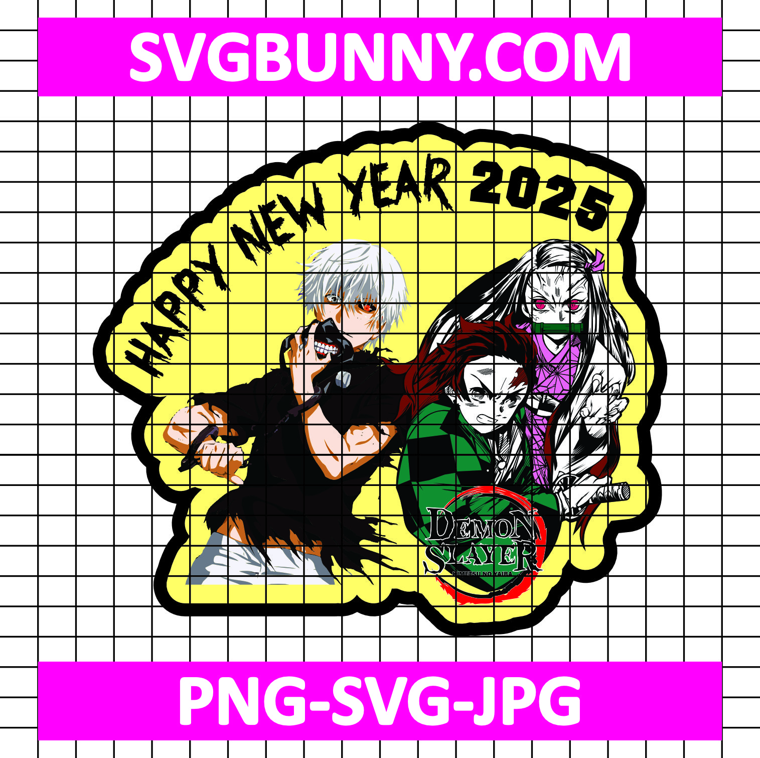 Demon Slayer & Tokyo Ghoul New Year SVG, Demon Slayer SVG, Tokyo Ghoul SVG, Anime SVG Naruto & Bleach New Year 2025 SVG Demon Slayer & Tokyo Ghoul New Year SVG, Demon Slayer SVG, Tokyo Ghoul SVG, Anime SVG