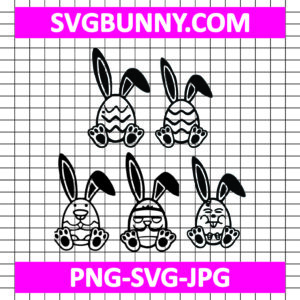 Easter Bunnies Bundle SVG, Easter Day SVG, Happy Easter SVG, Easter SVG