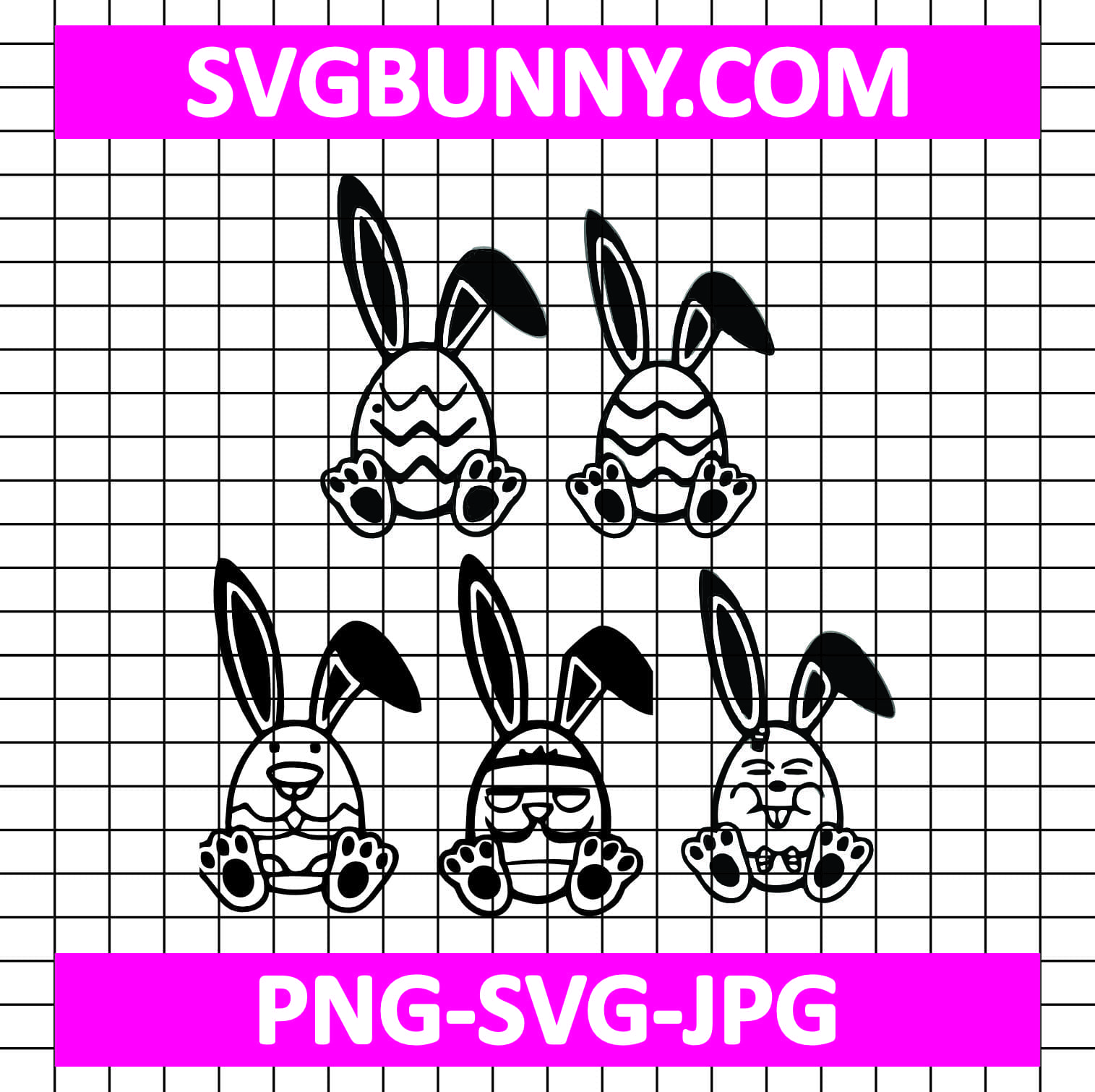Easter Bunnies Bundle SVG