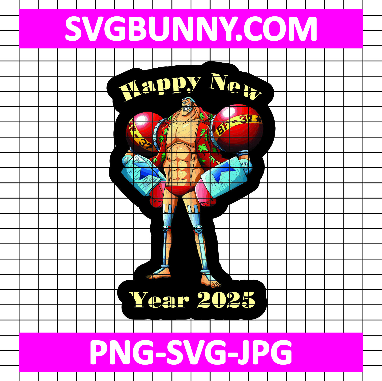 Franky New Year 2025 SVG, Franky SVG, One Piece SVG, Anime SVG Brook Happy New Year SVG Franky New Year 2025 SVG, Franky SVG, One Piece SVG, Anime SVG