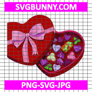 Heart Chocolate Box Valentine SVG, Valentines Chocolate SVG, Heart shaped Chocolate Valentine's SVG, Valentine's Day SVG