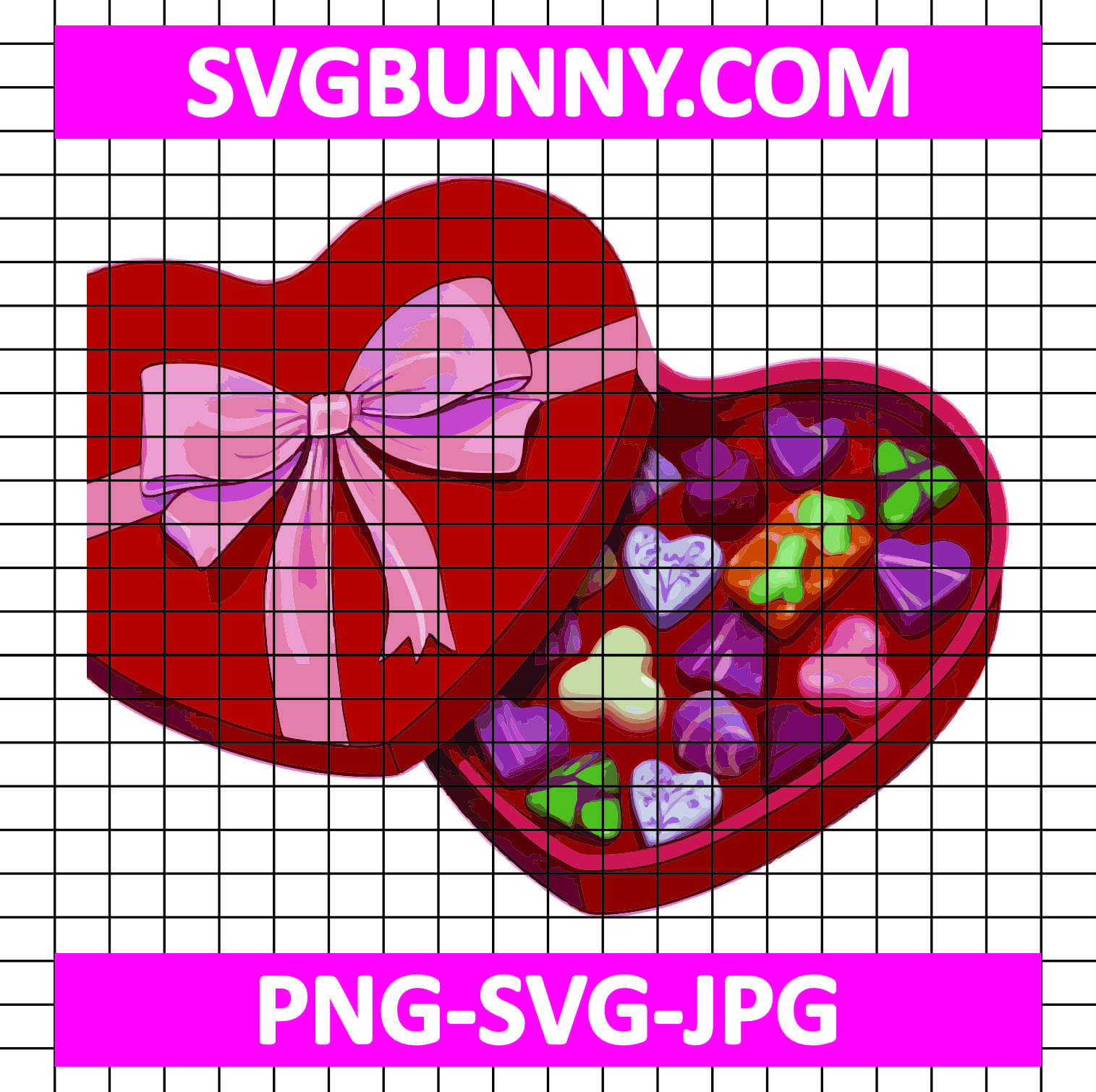 Heart Chocolate Box Valentine SVG