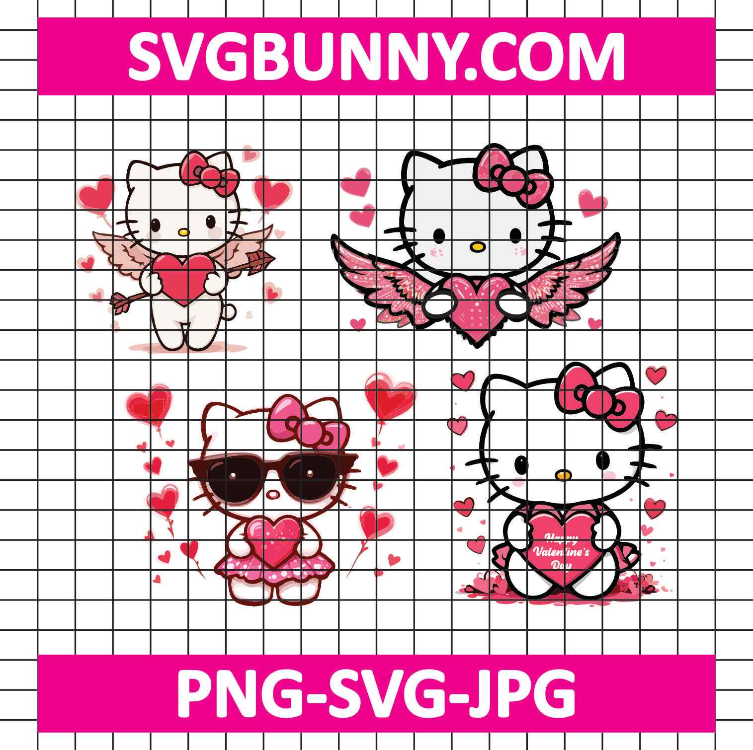 Hello Kitty Loves SVG, Hello Kitty Heart SVG, Hello Kitty Valentines Day SVG, Love SVG, PNG, DXF, EPS Hello Kitty Valentine day SVG bundle Hello Kitty Loves SVG, Hello Kitty Heart SVG, Hello Kitty Valentines Day SVG, Love SVG,