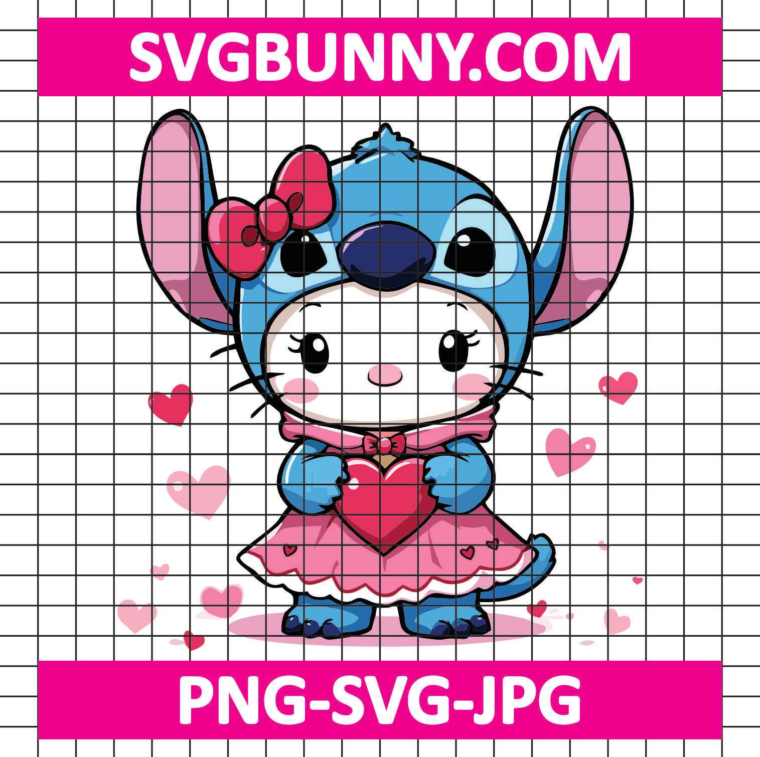 Hello Kitty Stitch Valentines Day SVG, Heart SVG, Love SVG, Valentine's Day SVG Valentine Benito Hello Kitty SVG Hello Kitty Stitch Valentines Day Svg, Heart Svg, Love Svg, Valentine's Day Svg