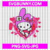 Kawaii Kitty Heart Valentine SVG, Hello Kitty Valentines Day SVG, Valentine Cute Cat SVG, PNG DXF EPS