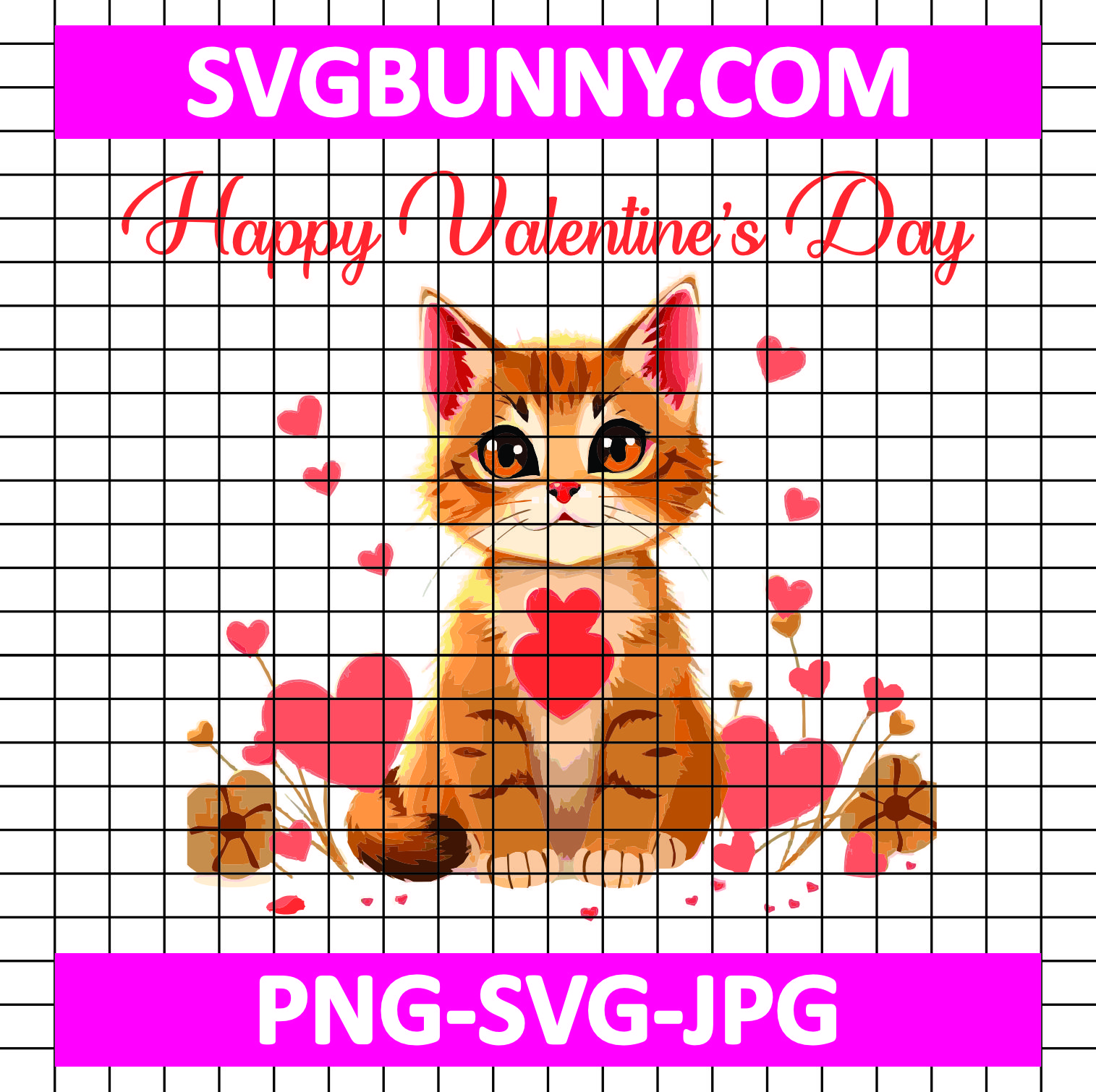 Kitty Valentines Day SVG, Kitty SVG, Cute Valentines Day SVG Vintage XoXo Kitty Valentines Day SVG, Kitty SVG, Cute Valentines Day SVG