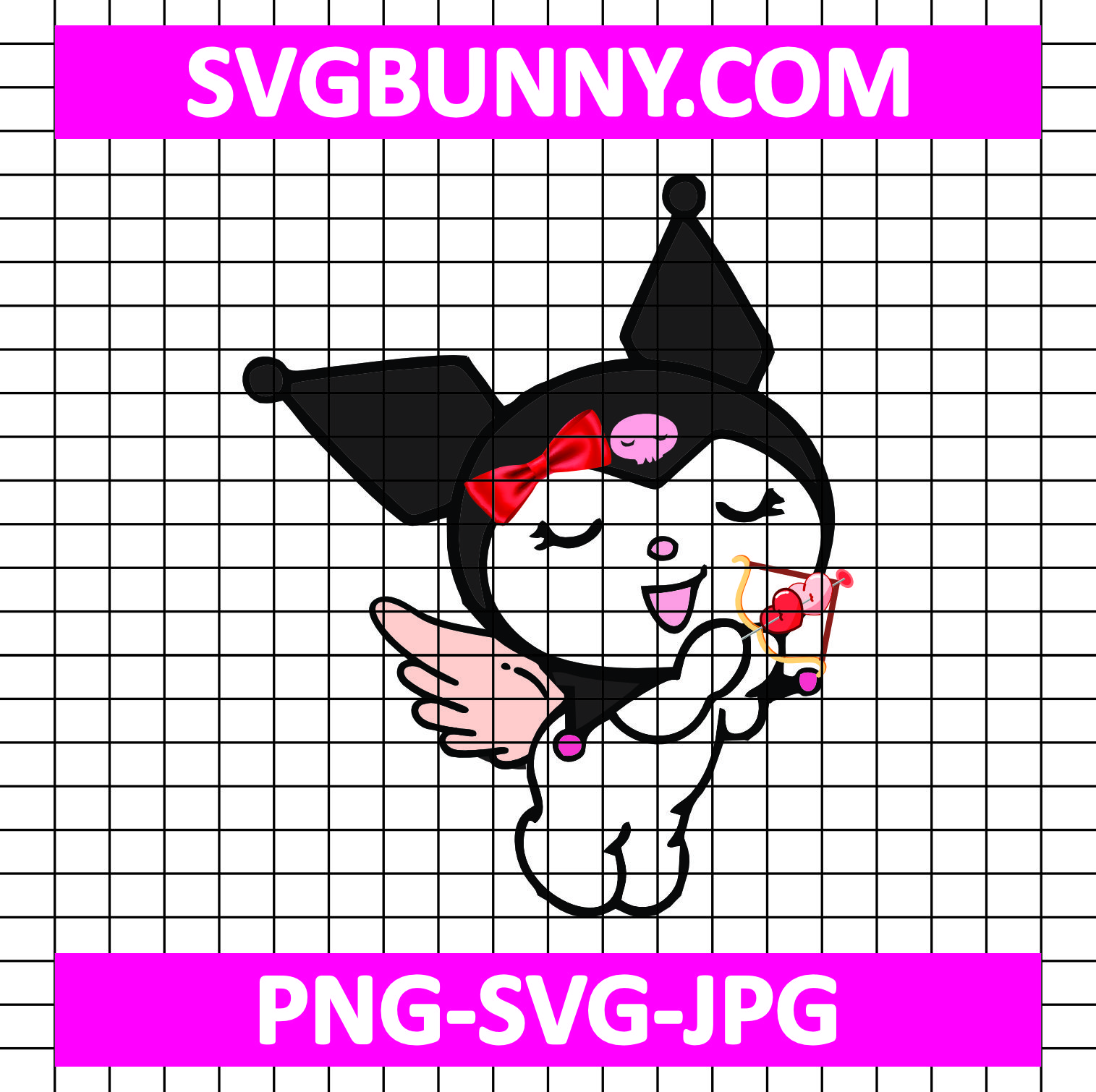 Kuromi angel Valentine Day SVG, Valentines Day SVG, Kuromi SVG Stitch Love Valentine Day SVG Kuromi angel Valentine Day SVG, Valentines Day SVG, Kuromi SVG