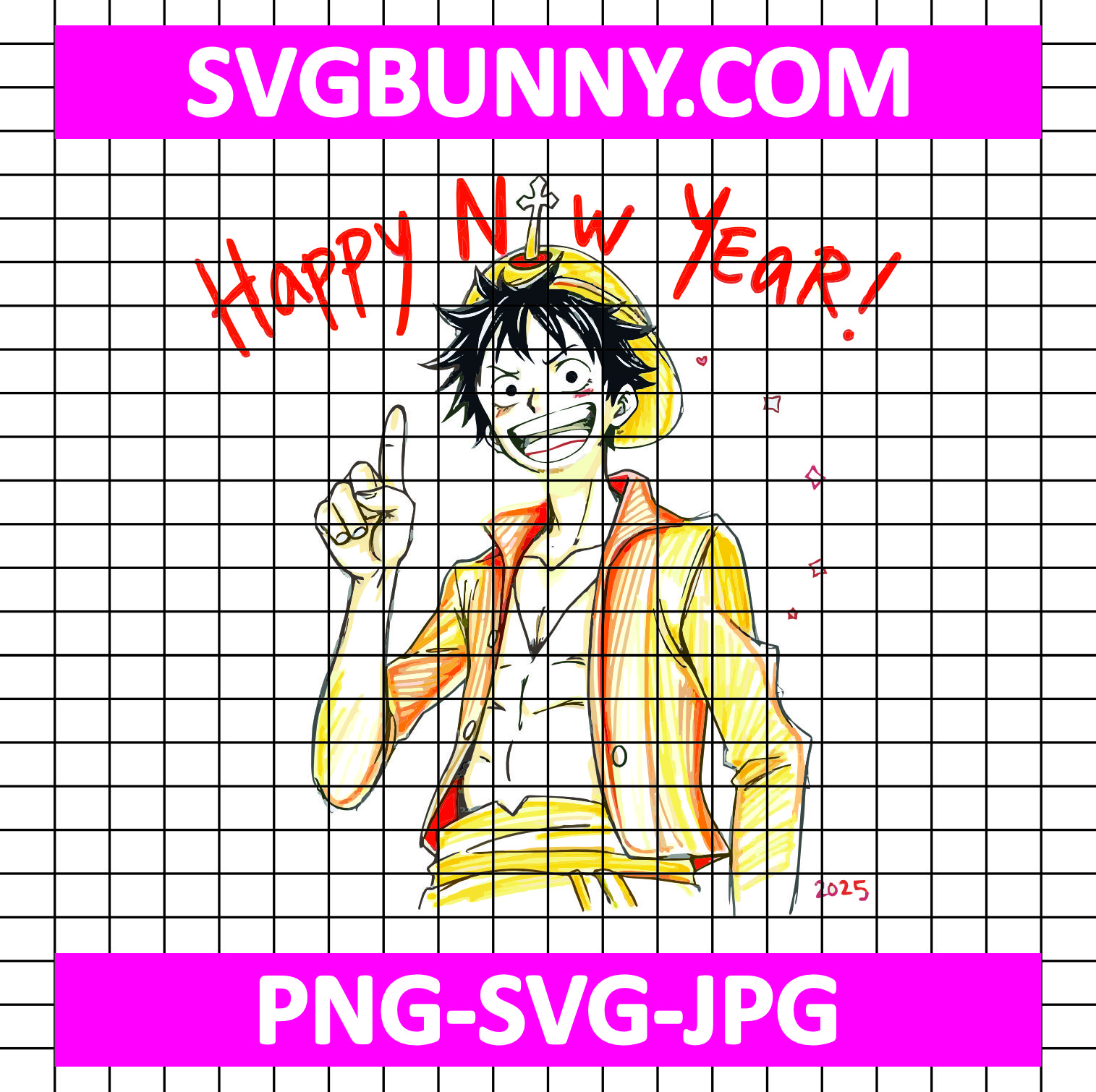 Luffy Happy New Year 2025 SVG, Monkey D Luffy SVG, New Year SVG, Anime SVG, One Piece SVG Zoro New Year SVG Luffy Happy New Year 2025 SVG, Monkey D Luffy SVG, New Year SVG, Anime SVG, One Piece SVG