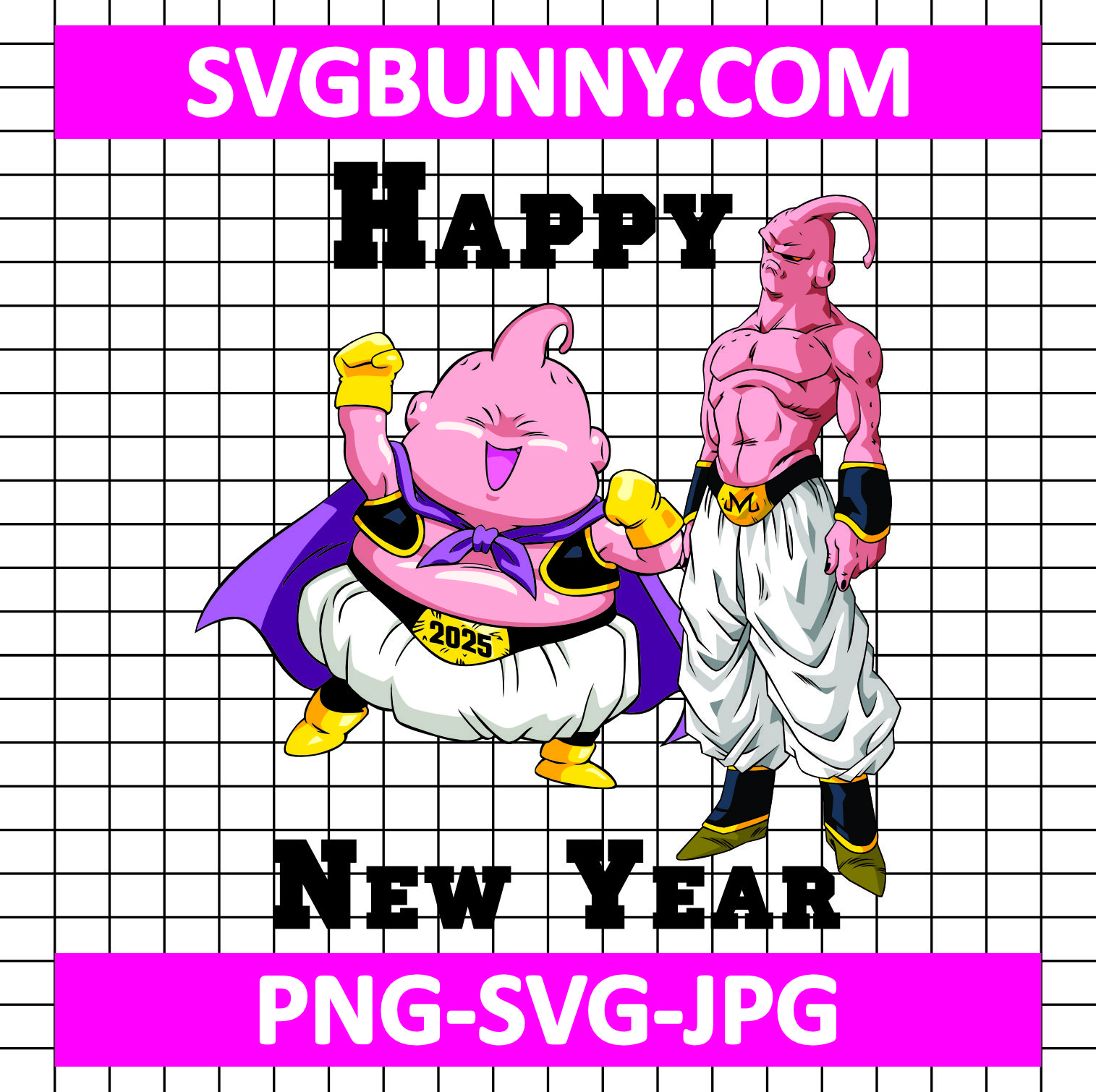 Majin Buu New Year SVG, Majin Buu SVG, Buu SVG, Dragon Ball Z SVG, New Year SVG Luffy Happy New Year 2025 SVG Majin Buu New Year SVG, Majin Buu SVG, Buu SVG, Dragon Ball Z SVG, New Year SVG