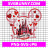 Mickey head Valentines Day SVG, Disney Castle SVG, Valentine SVG, Mickey Mouse SVG