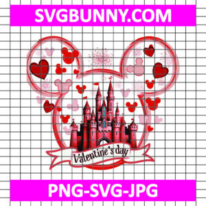 Mickey head Valentines Day SVG, Disney Castle SVG, Valentine SVG, Mickey Mouse SVG
