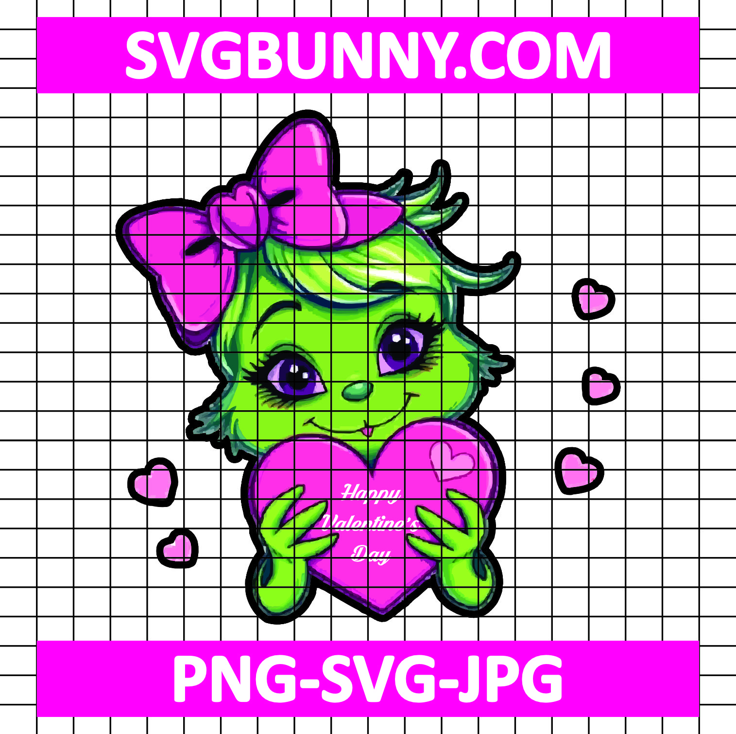 Miss Grinch on Valentine Day SVG, Grinch SVG, Valentines Day SVG My Melody Valentine Day SVG Miss Grinch on Valentine Day SVG, Grinch SVG, Valentines Day SVG