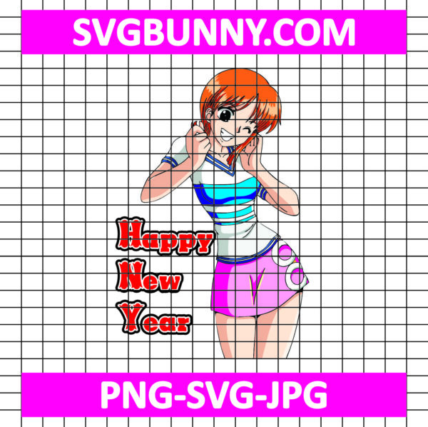 Nami Happy New Year SVG, Nami SVG, One Piece SVG, Anime SVG