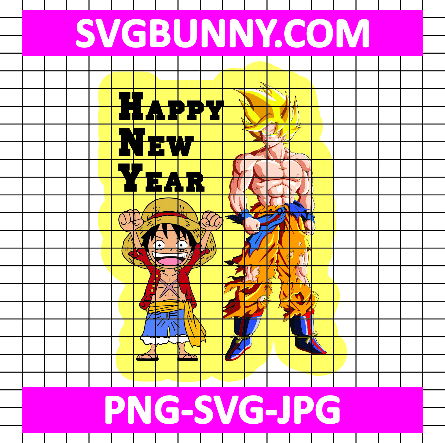 One Piece & Dragon Ball Z New Year SVG, One Piece SVG, DBZ SVG, Anime SVG Demon Slayer & Tokyo Ghoul New Year SVG One Piece & Dragon Ball Z New Year SVG, One Piece SVG, DBZ SVG, Anime SVG