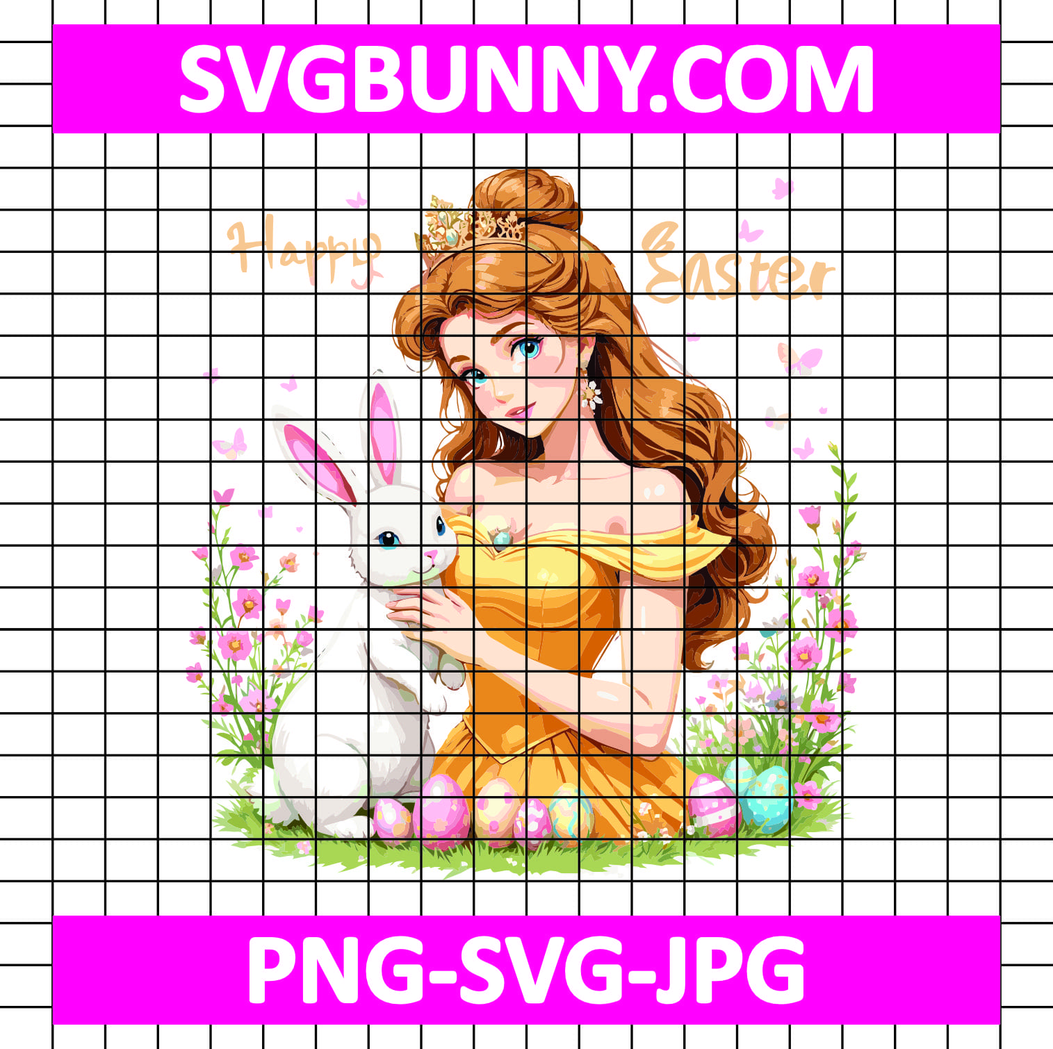 Princess Belle SVG, Beauty and the Beast Easter SVG, Happy Easter SVG, Beauty and the Beast SVG Ariel Princess Belle SVG, Beauty and the Beast Easter SVG, Happy Easter SVG, Beauty and the Beast SVG