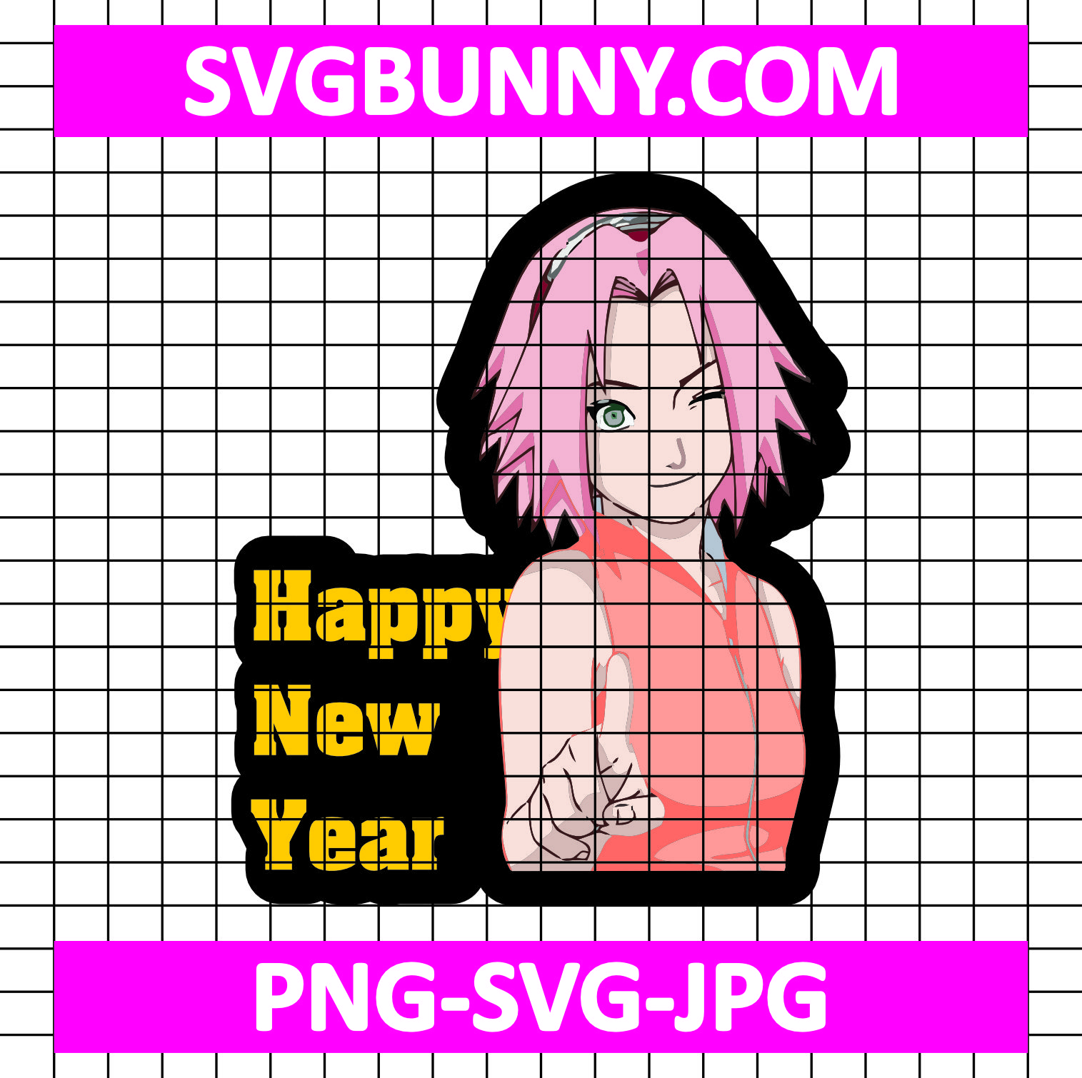 Sakura Happy New Year SVG, Sakura SVG, Naruto Shippuden SVG, Anime SVG Naruto & Friends Happy New Year SVG Sakura Happy New Year SVG, Sakura SVG, Naruto Shippuden SVG, Anime SVG