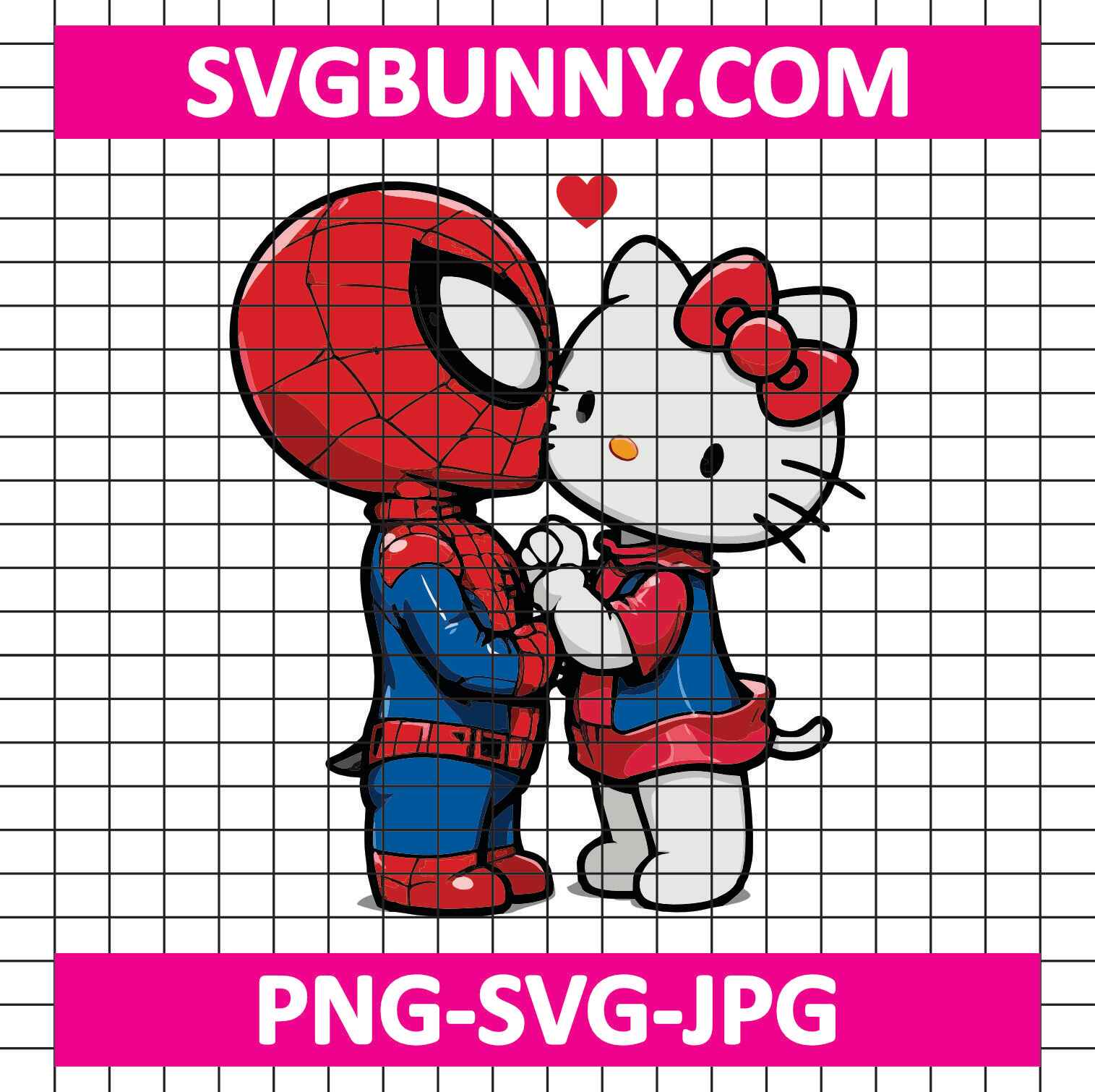 Spider Man Kissing Hello Kitty SVG, Love SVG, Hello Kitty Valentines Day SVG Hello Kitty Stitch Valentines Day Svg Spider Man Kissing Hello Kitty SVG, Love Svg, Hello Kitty Valentines Day Svg