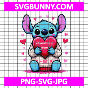 Stitch Love Valentine Day SVG, Stitch SVG, Love SVG, Happy Valentines Day SVG, Heart SVG