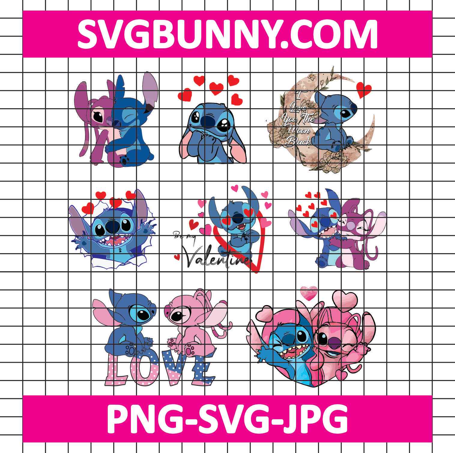 Stitch Valentine Bundle SVG, Cute Stitch SVG, Valentines Day SVG, Disney SVG Stitch And Angel Valentine Bundle SVG Stitch Valentine Bundle SVG, Cute Stitch SVG, Valentines Day SVG, Disney SVG