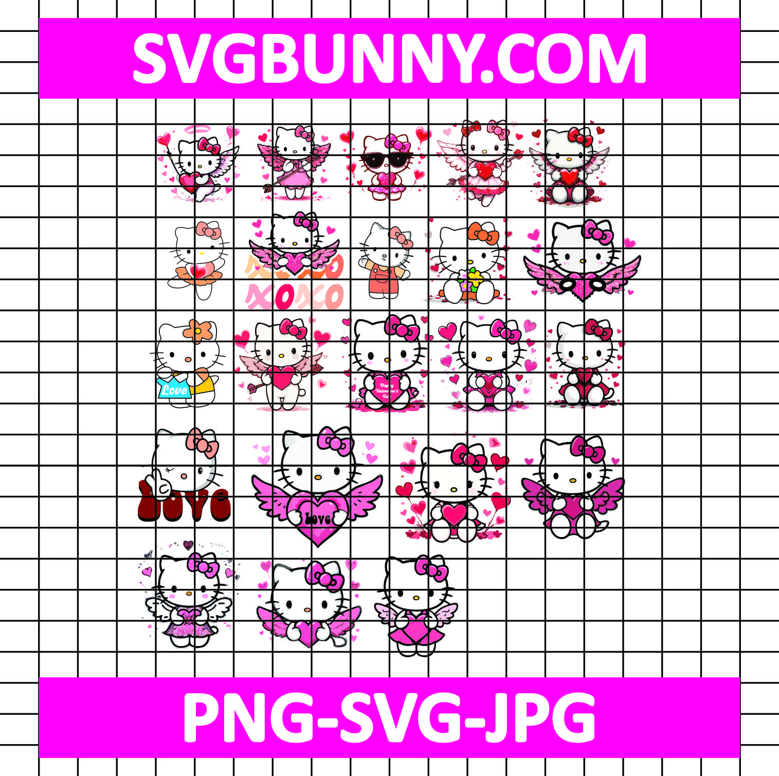 Valentine's Hello Kitty Bundle, Valentine kawaii kitty SVG, Hello Kitty PNG, Valentines Day SVG, EPS, DXF, Cut File Hello Kitty Cupid Valentine Bundle SVG Valentine's Hello Kitty Bundle, Valentine kawaii kitty SVG, Hello Kitty PNG, Valentines Day SVG, EPS, DXF, Cut File