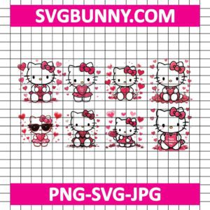 Valentines Hello Kitty Bundle SVG, Valentines Day SVG, Valentine SVG, Love SVG, Cricut File