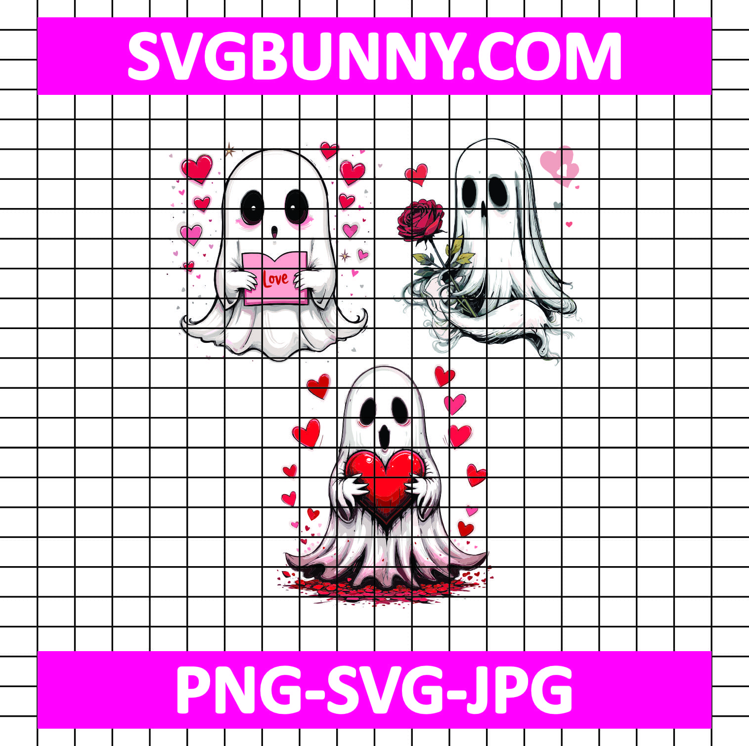 Valentines ghost heart SVG, Cute Ghost SVG, Valentine's Day SVG Hello Kitty candy heart SVG Valentines ghost heart SVG, Cute Ghost SVG, Valentine's Day SVG