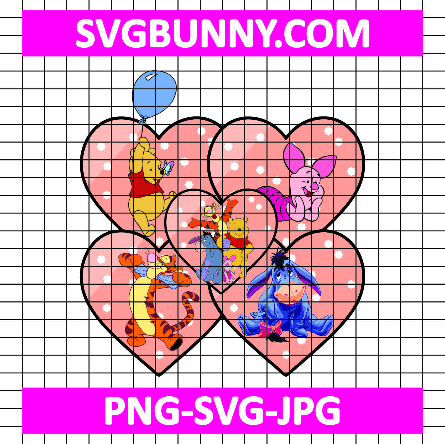 Winnie the Pooh SVG, Pooh with Friends heart Valentine SVG, Disney Valentine SVG, Valentines Day SVG Pooh and friends SVG Winnie the Pooh SVG, Pooh with Friends heart Valentine SVG, Disney Valentine SVG, Valentines Day SVG