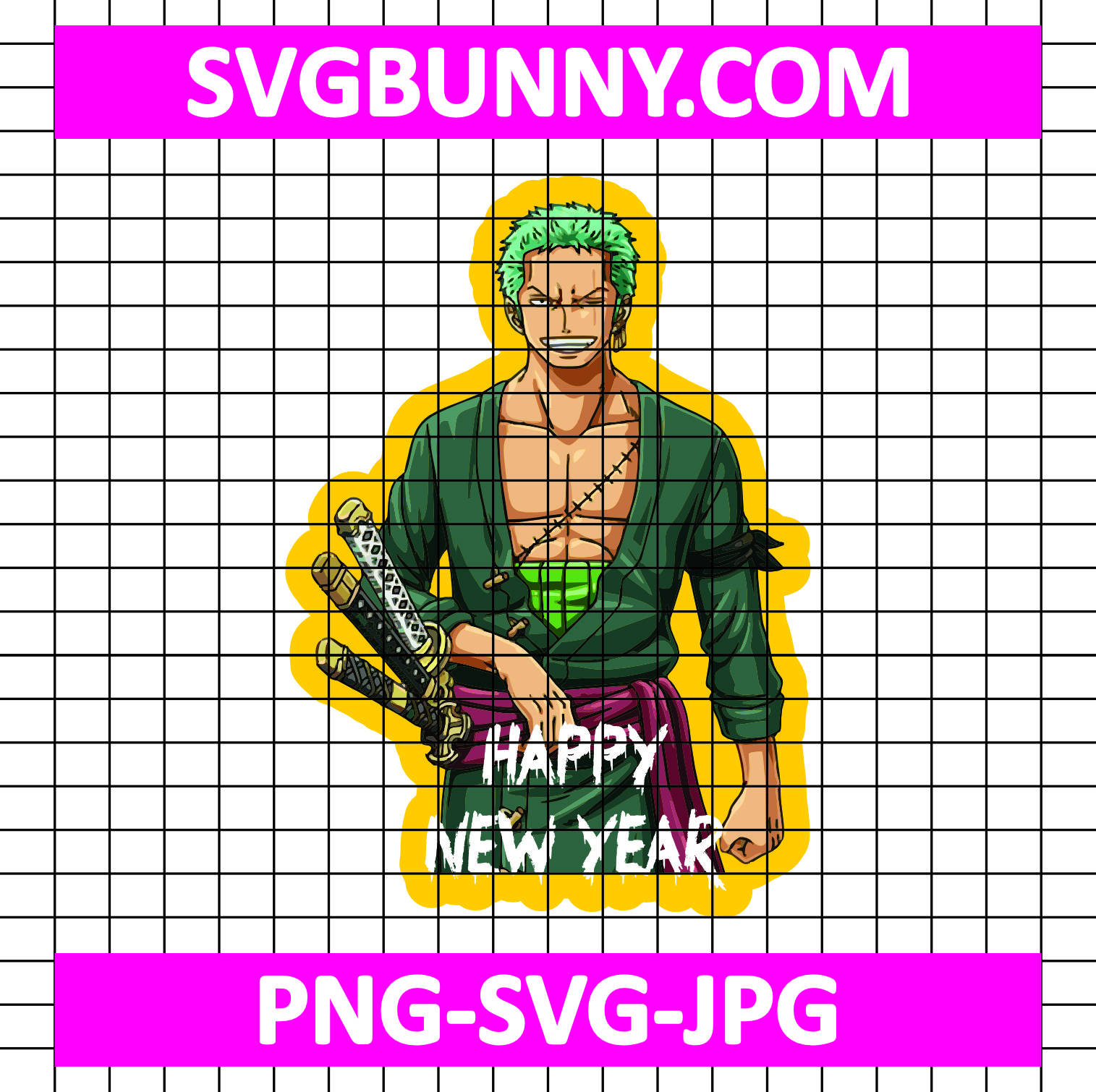 Zoro New Year SVG, One Piece SVG, Zoro SVG, Roronoa Zoro SVG, New Year SVG Sakura Happy New Year SVG Zoro New Year SVG, One Piece SVG, Zoro SVG, Roronoa Zoro SVG, New Year SVG