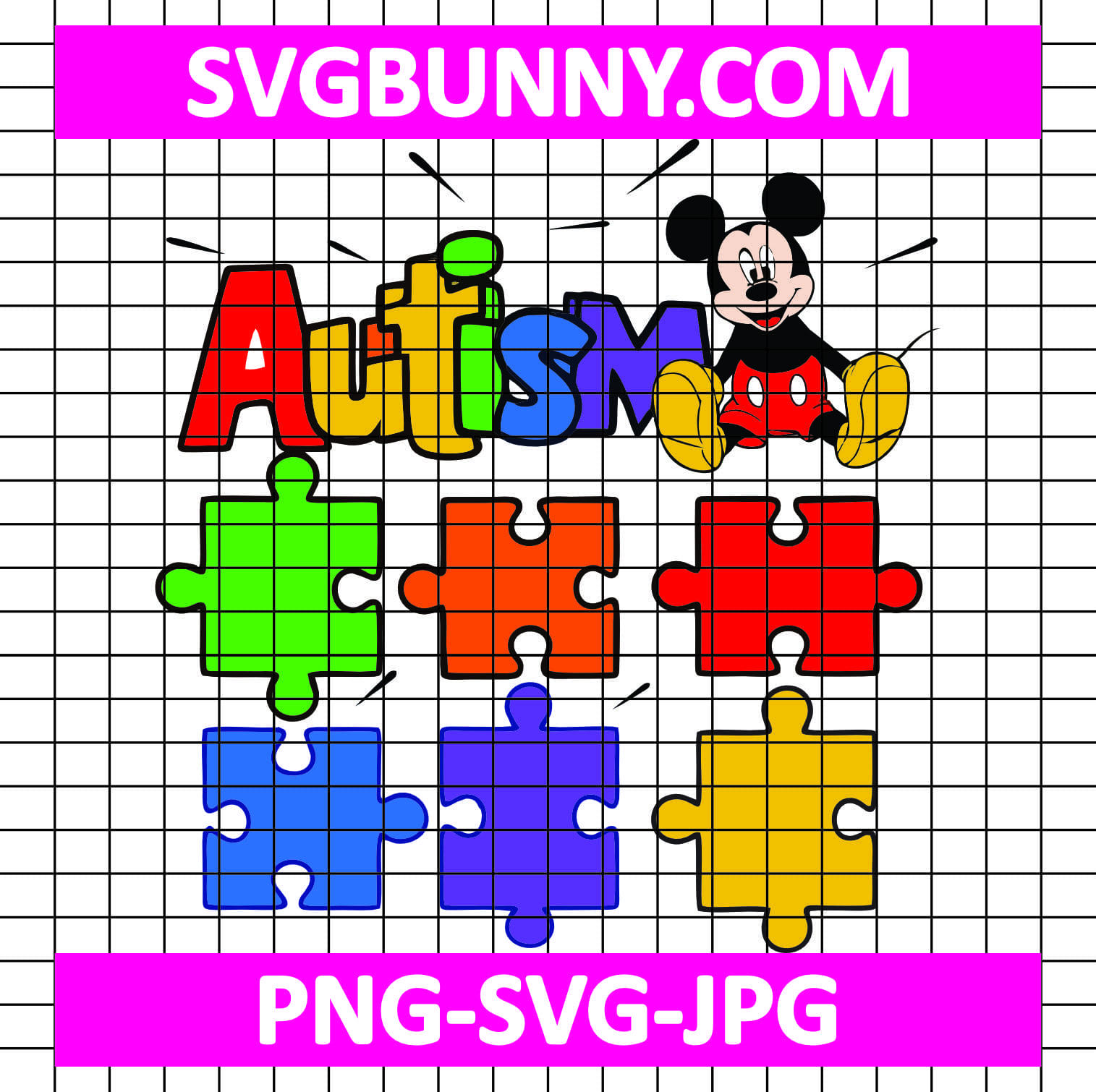 Autism Mickey Mouse SVG, Autism SVG, Disney Cartoon SVG Stitch and Duck Autism SVG Autism Mickey Mouse SVG, Autism SVG, Disney Cartoon SVG