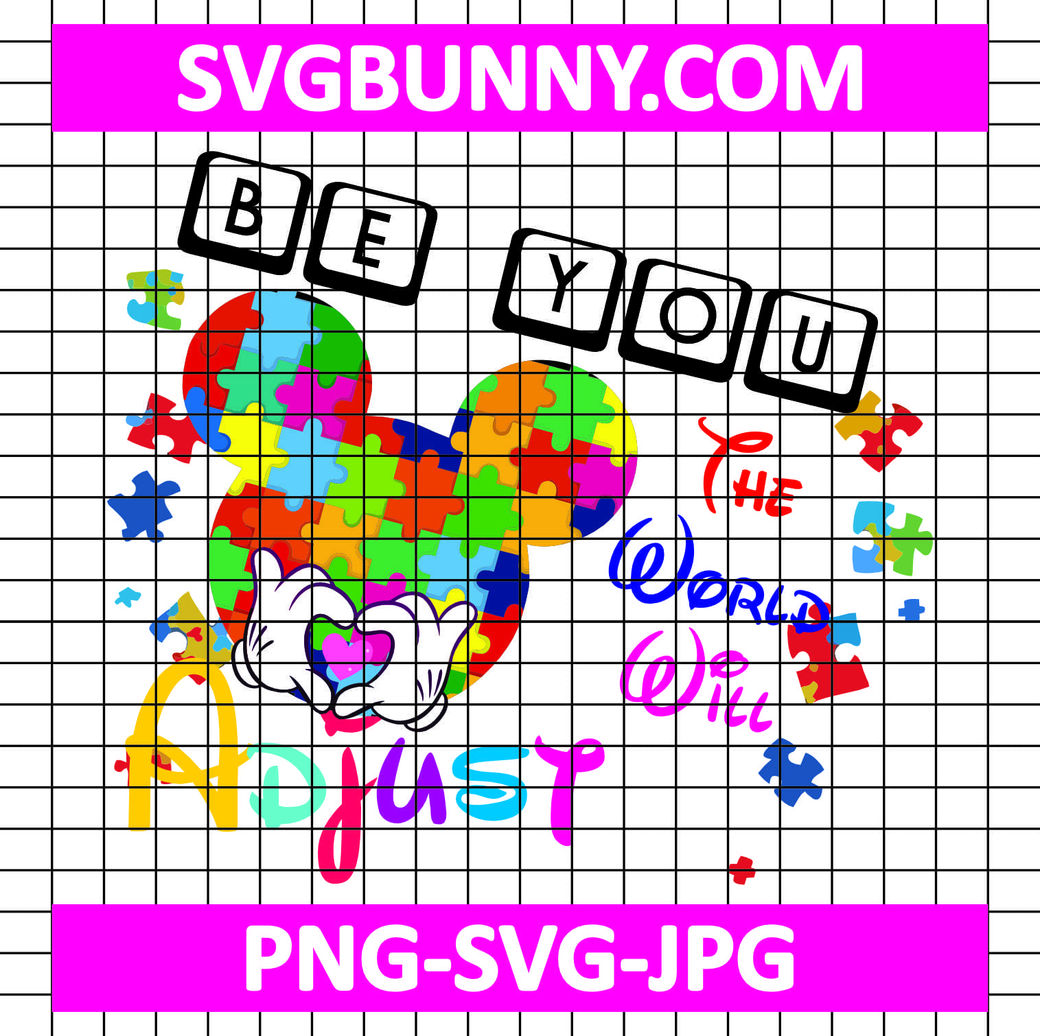 Be You The World Will Adjust SVG, Disney Autism SVG, Mickey Autism Awareness SVG PNG DXF EPS Mickey Autism SVG Be You The World Will Adjust SVG, Disney Autism SVG, Mickey Autism Awareness SVG PNG DXF EPS