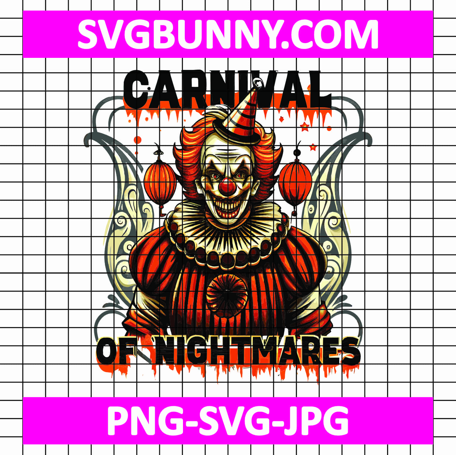 Carnival of Nightmares PNG File, Halloween Clown PNG, Halloween PNG, Carnival SVG, Nightmares SVG File Carnival SVG Carnival of Nightmares PNG File, Halloween Clown PNG, Halloween PNG, Carnival SVG, Nightmares SVG File