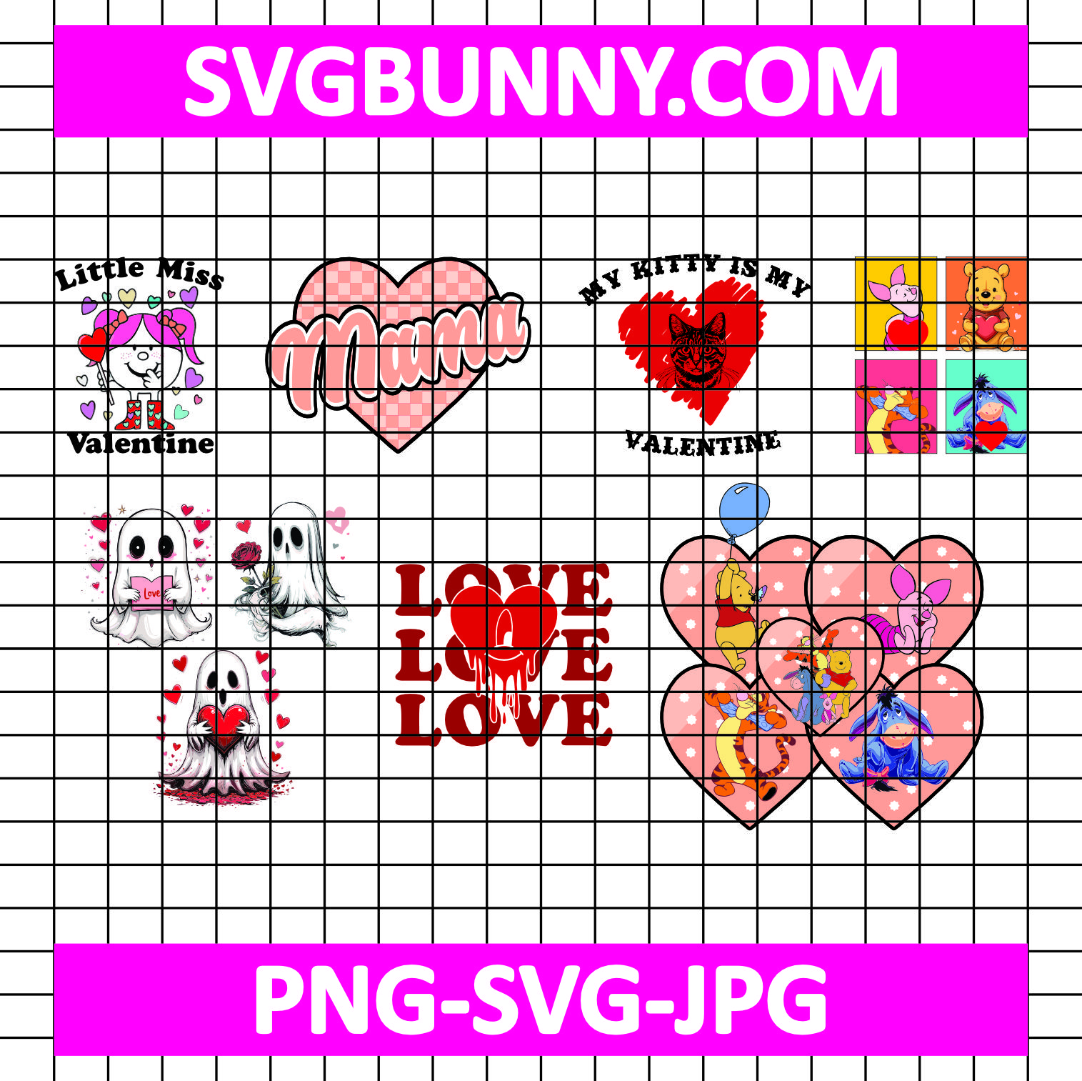 Pooh and Friends Bundle SVG, Pooh and Ghost SVG, Valentines Day SVG, Heart SVG Baby Benito SVG Pooh and Friends Bundle SVG, Pooh and Ghost SVG, Valentines Day SVG, Heart SVG