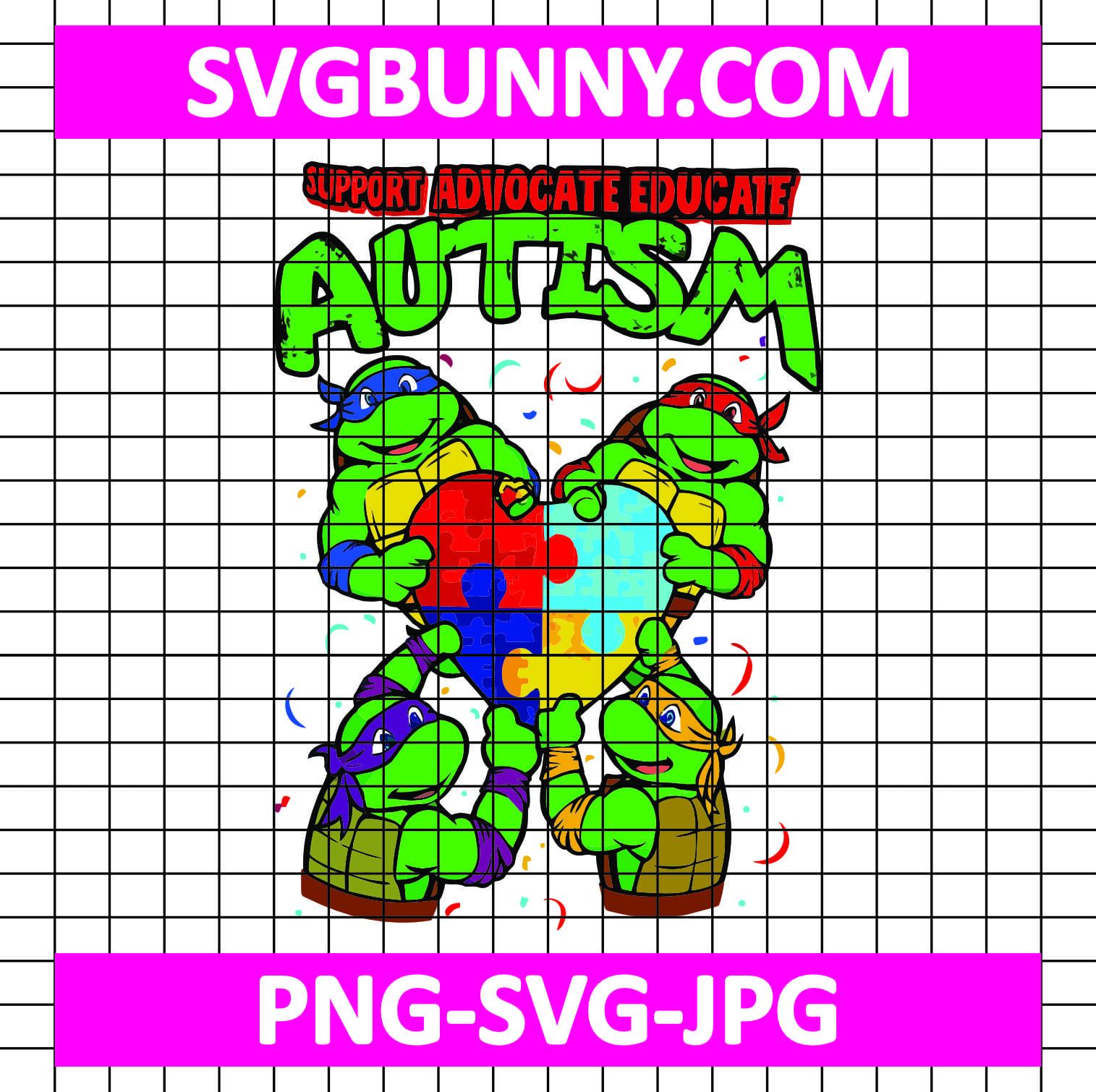 Support Advocate Educate Autism SVG, Ninja Turtle Autism Awareness SVG, Autism SVG Be Brave Be Kind SVG Support Advocate Educate Autism SVG, Ninja Turtle Autism Awareness SVG, Autism SVG
