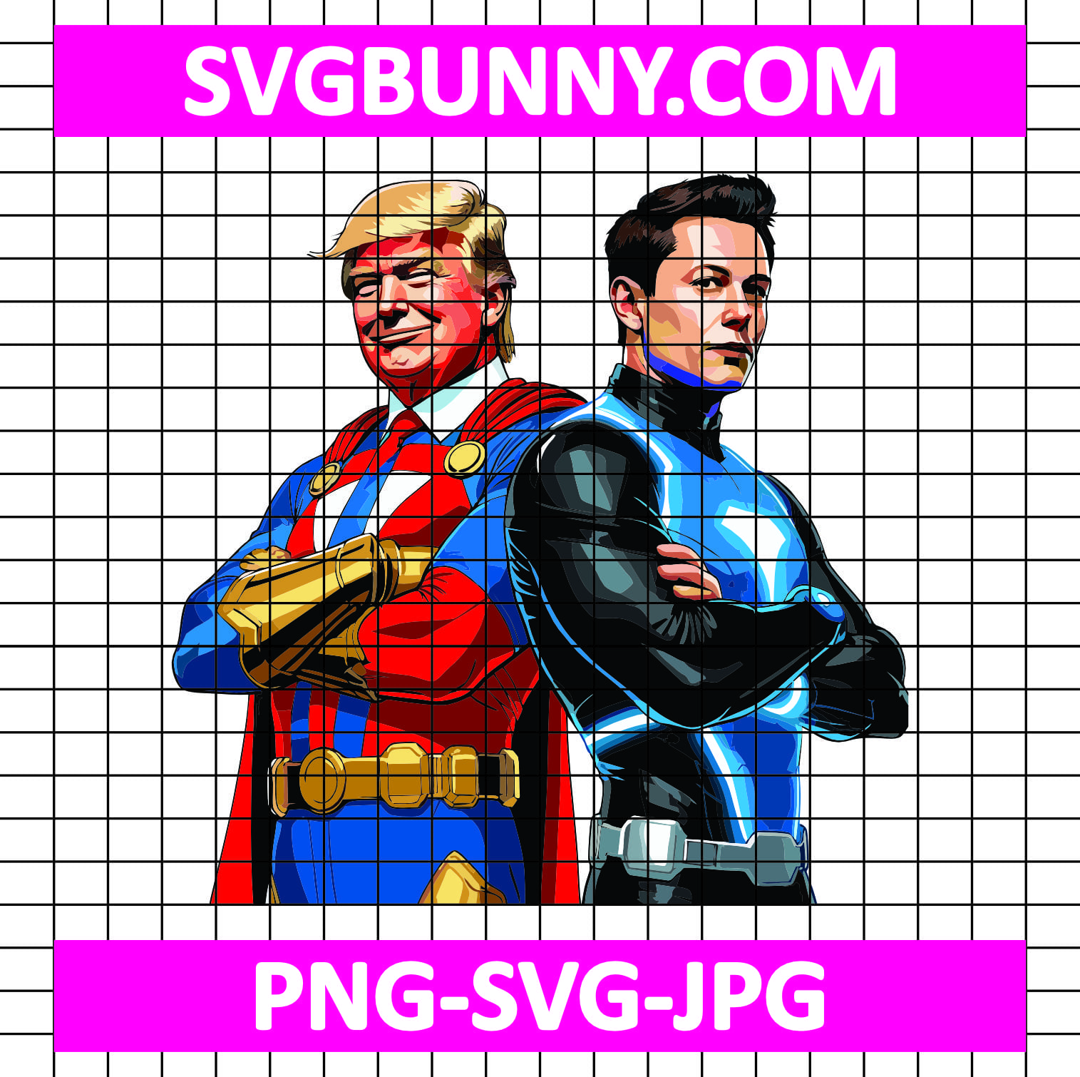 Trump and Elon Superhero Duo SVG, President Trump SVG, Trump Quote SVG I Wear Blue For My Cousin SVG Trump and Elon Superhero Duo SVG, President Trump SVG, Trump Quote SVG
