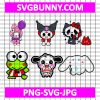 Horror Sanrio Onegai My Melody Bundle SVG, Kuromi Horror Characters SVG, Halloween SVG, My Melody Horror Characters Bundle SVG