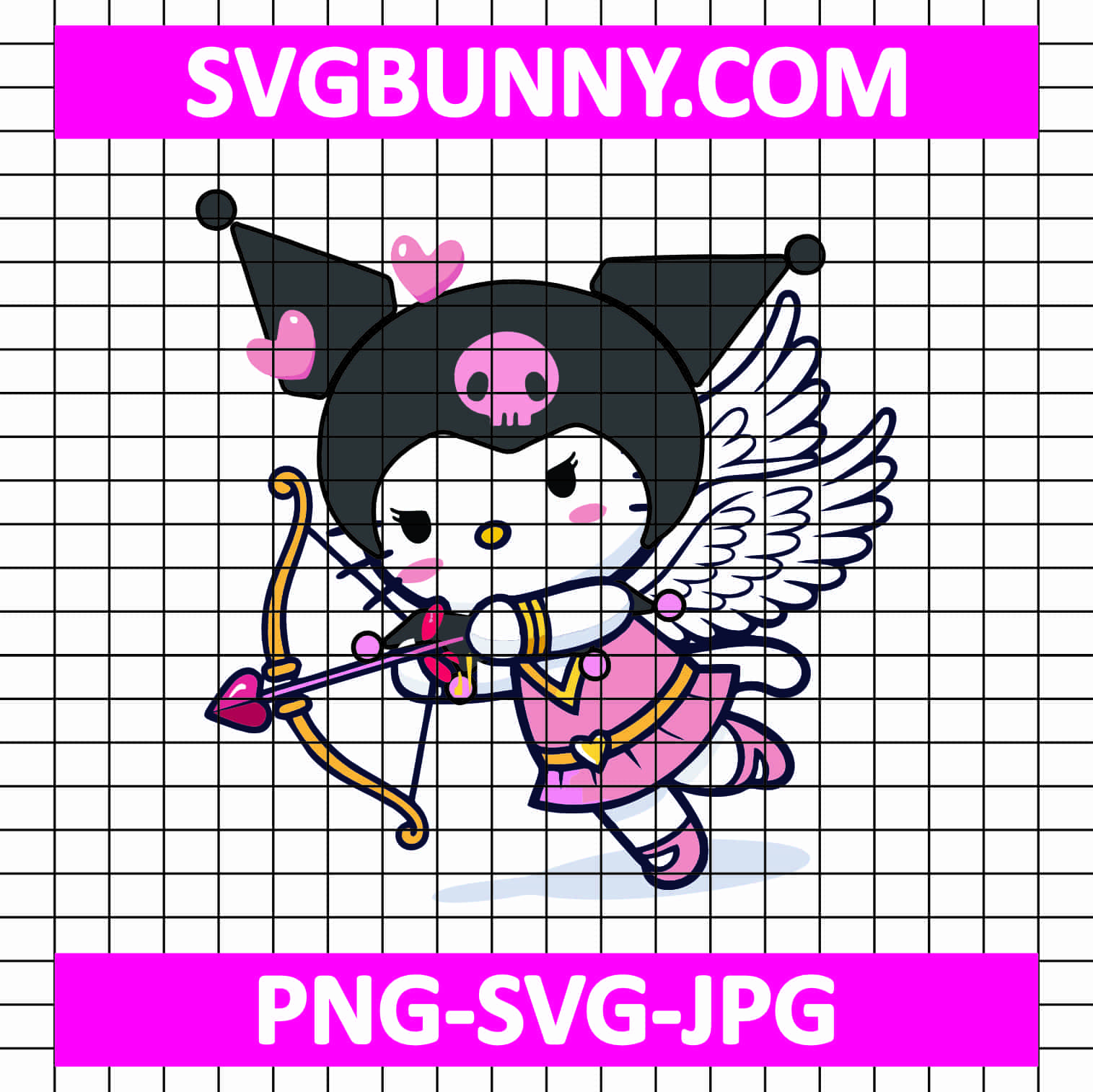 Kuromi Cupid SVG, Kuromi SVG, Halloween SVG, Kitty PNG, Kuromi EPS, DXF Sassy Kuromi SVG Kuromi Cupid SVG, Kuromi SVG, Halloween SVG, Kitty PNG, Kuromi EPS, DXF