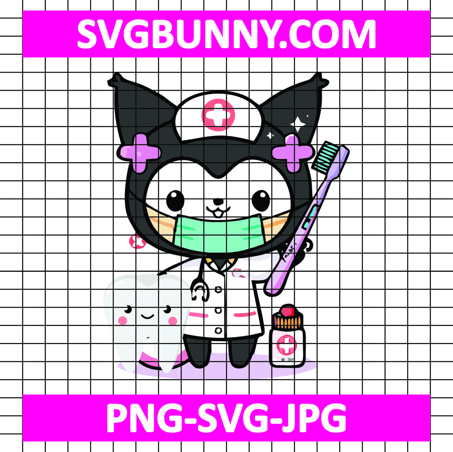 Kuromi Dentist SVG, Kuromi Doctor In Hospital SVG, Cartoons SVG, Cute Kitty SVG Kuromi Mummy Pumpkin Halloween SVG Kuromi Dentist SVG, Kuromi Doctor In Hospital SVG, Cartoons SVG, Cute Kitty SVG