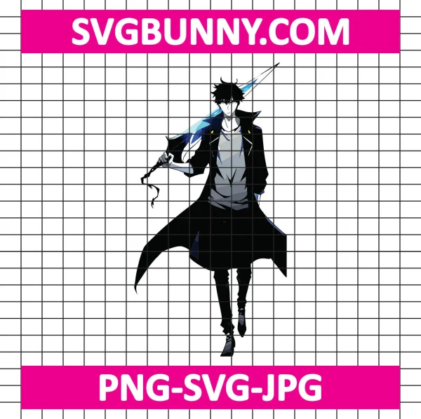 Sung JinWoo SVG, Solo Leveling SVG, Anime SVG, Shadow Monarch SVG, PNG, DXF, EPS